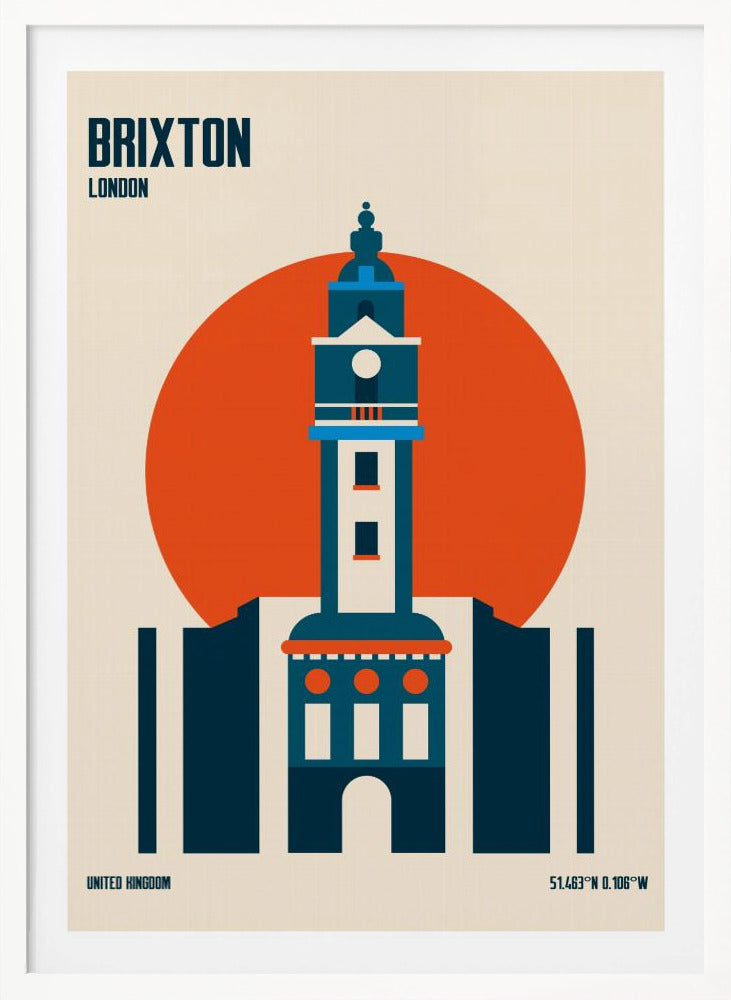 Brixton Tower Retro Travel Print - Poster / Art Print