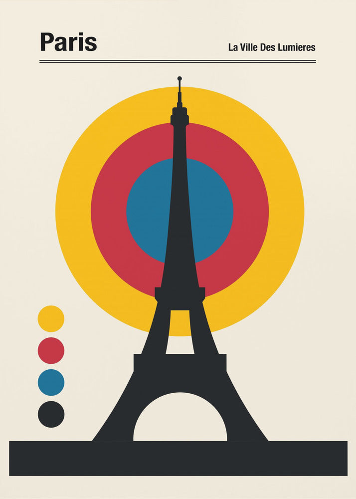 Paris Eiffel Tower Retro travel Print - Poster / Art Print