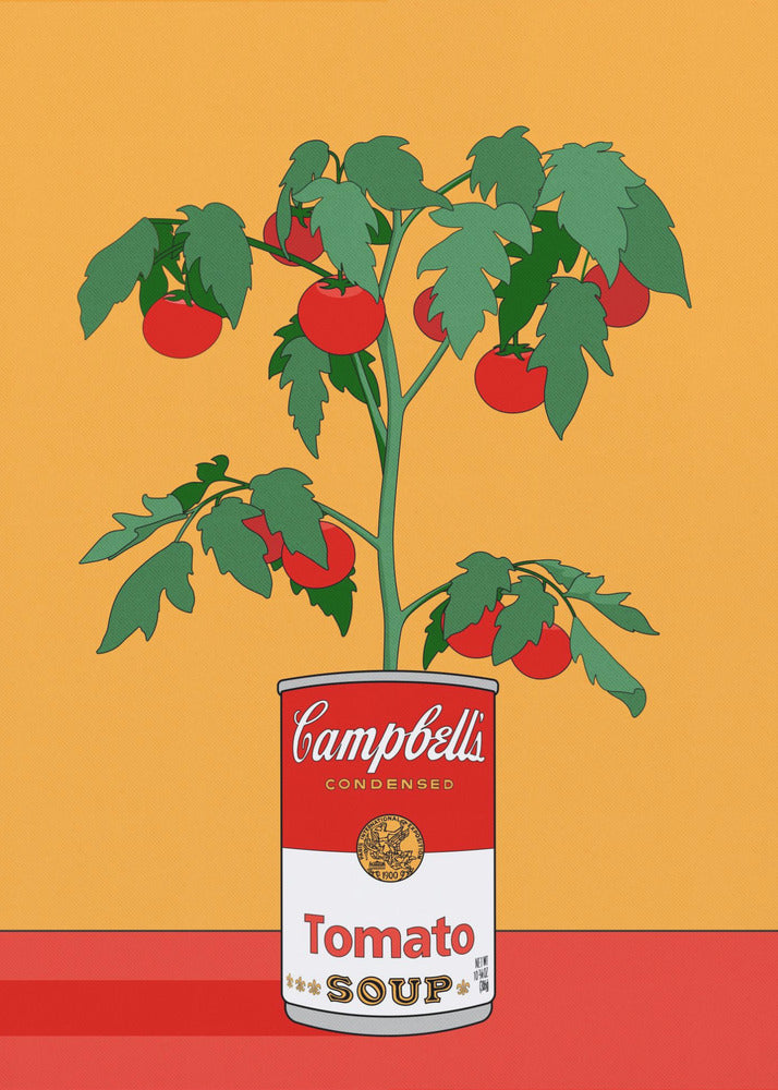 Campbells Soup Tomato Plant Retro Illustration - Poster / Art Print