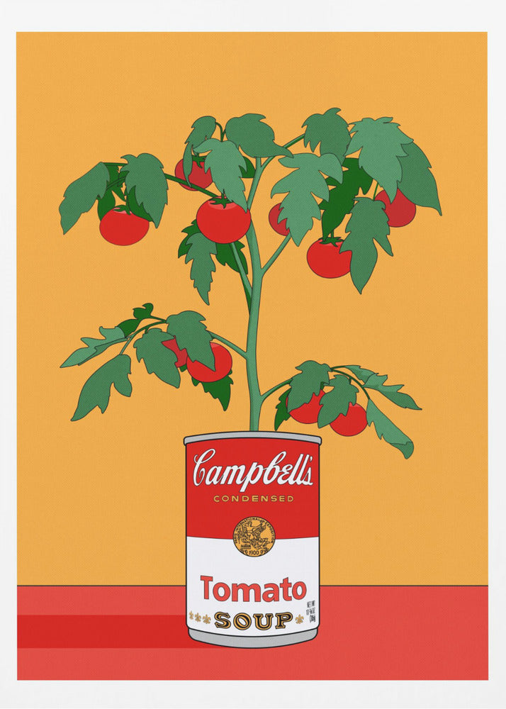 Campbells Soup Tomato Plant Retro Illustration - Poster / Art Print