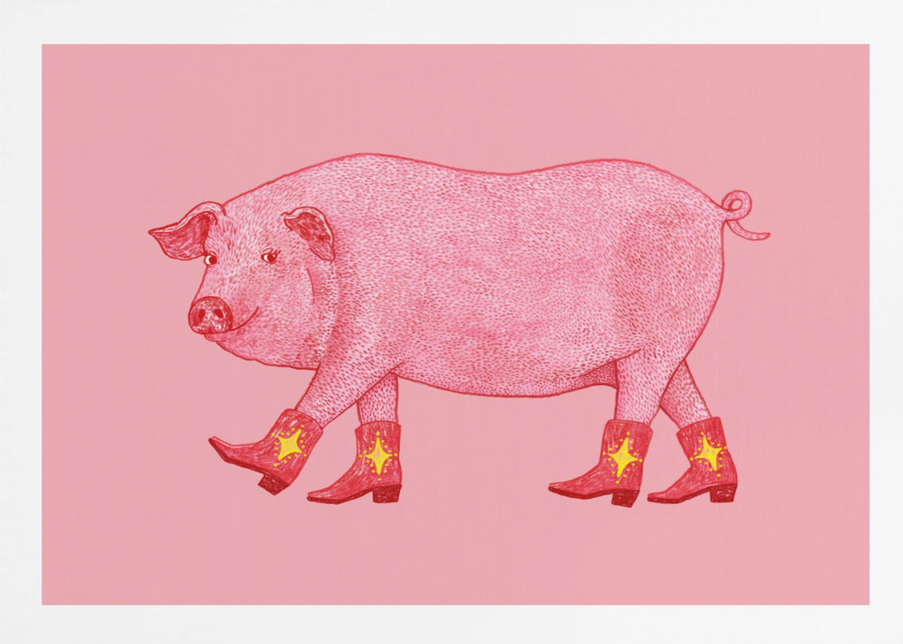 Marjorie the Cowgirl Pig - Poster / Art Print