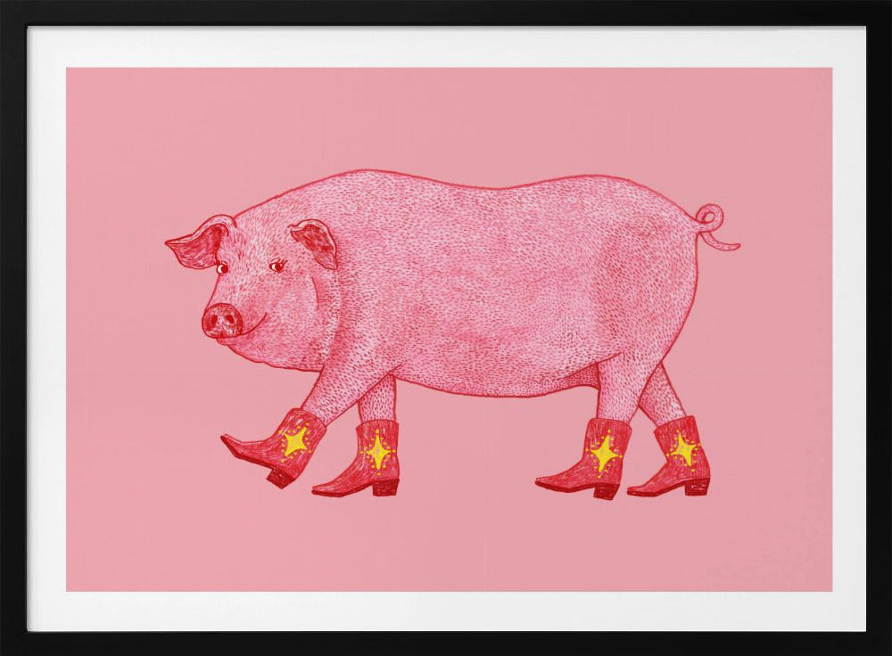 Marjorie the Cowgirl Pig - Poster / Art Print