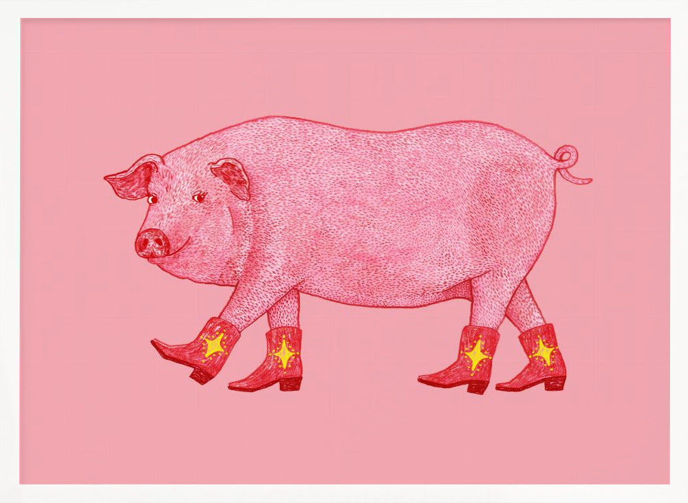 Marjorie the Cowgirl Pig - Poster / Art Print
