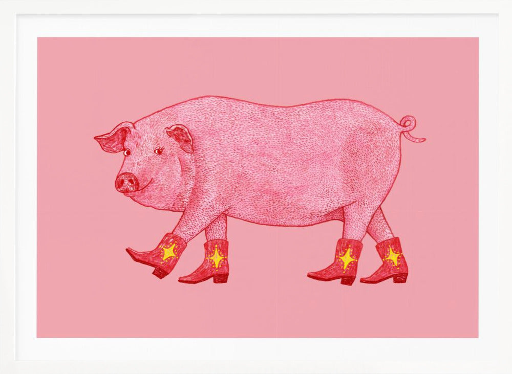 Marjorie the Cowgirl Pig - Poster / Art Print
