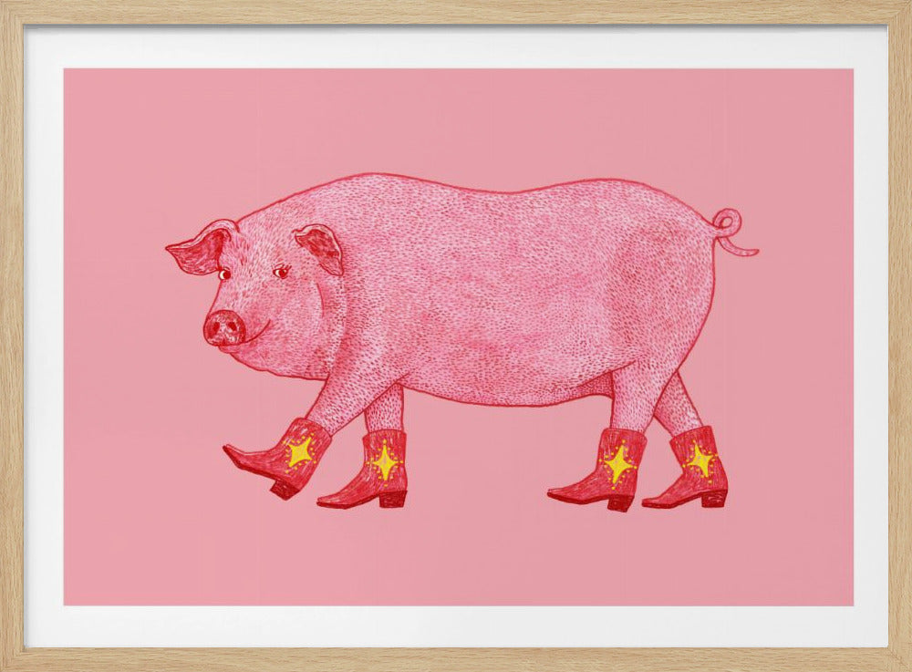 Marjorie the Cowgirl Pig - Poster / Art Print