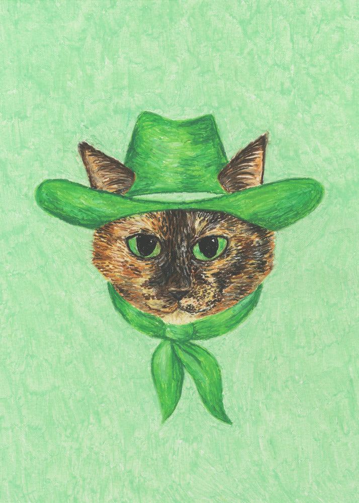 Tilly The Cowgirl Tortie Cat - Poster / Art Print