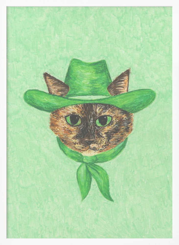 Tilly The Cowgirl Tortie Cat - Poster / Art Print