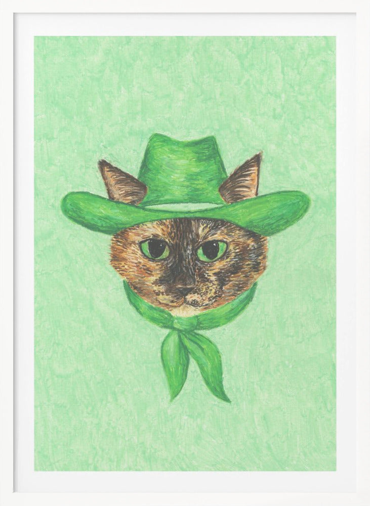 Tilly The Cowgirl Tortie Cat - Poster / Art Print