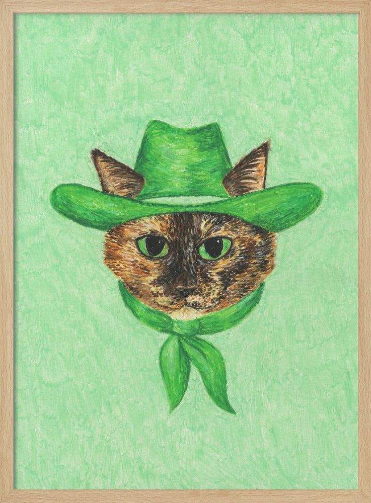 Tilly The Cowgirl Tortie Cat - Poster / Art Print