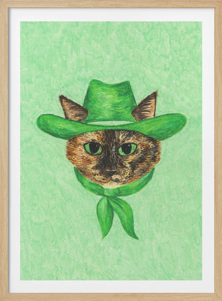 Tilly The Cowgirl Tortie Cat - Poster / Art Print
