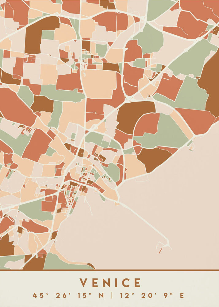 Black Maps Earth Tones 91 - Poster / Art Print