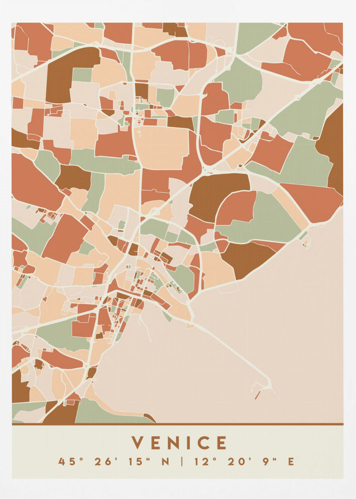 Black Maps Earth Tones 91 - Poster / Art Print