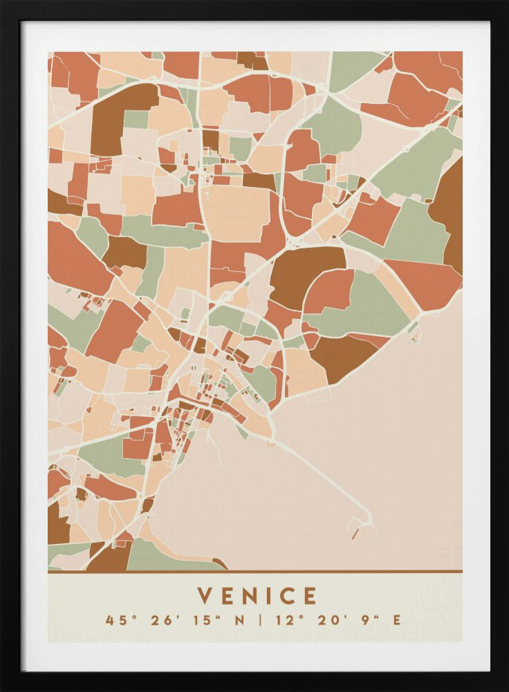 Black Maps Earth Tones 91 - Poster / Art Print