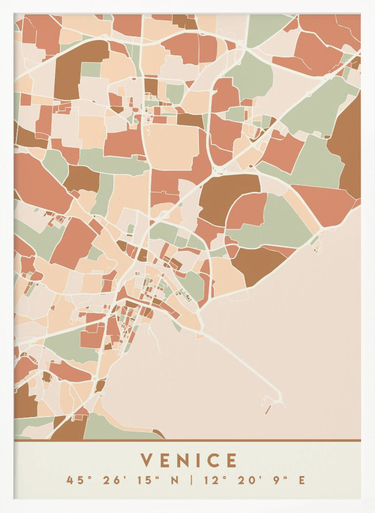 Black Maps Earth Tones 91 - Poster / Art Print