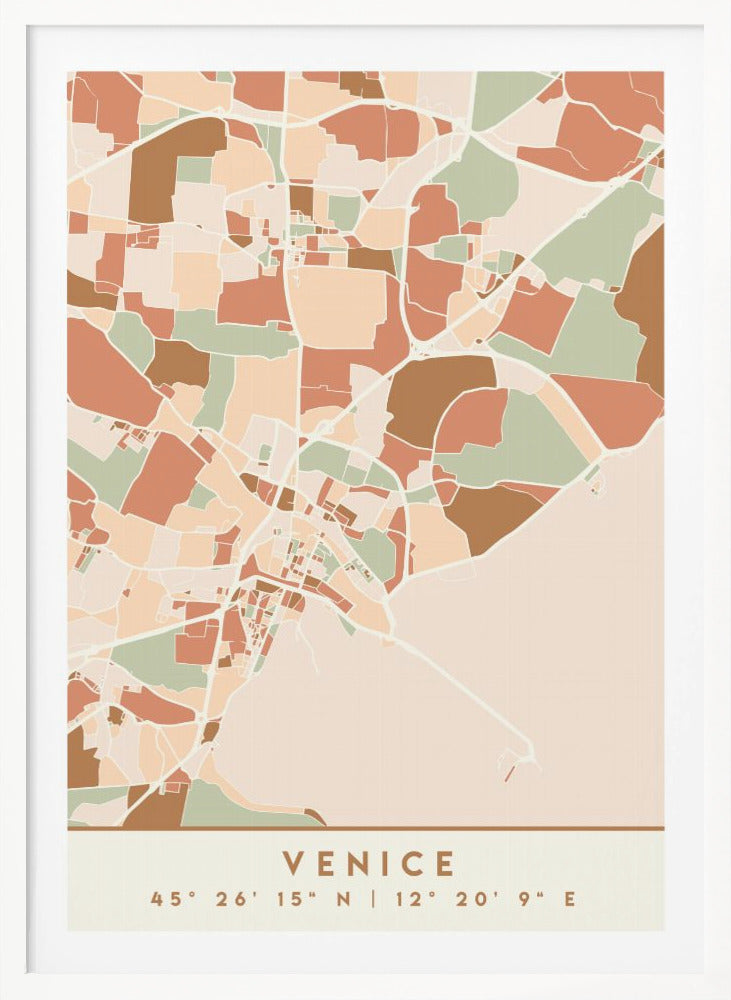 Black Maps Earth Tones 91 - Poster / Art Print