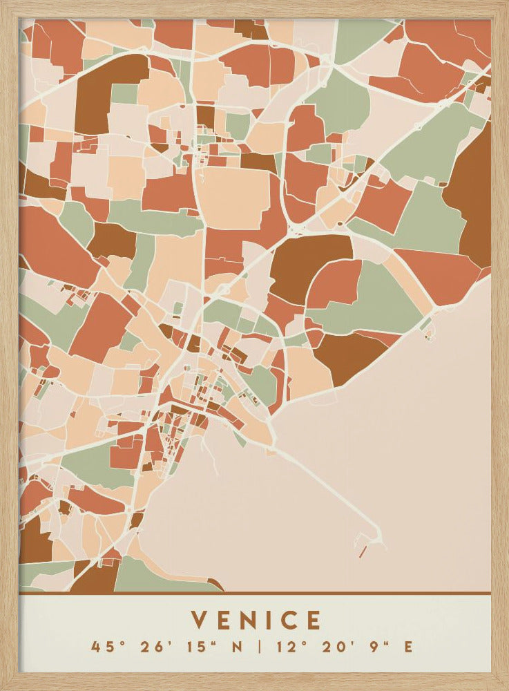 Black Maps Earth Tones 91 - Poster / Art Print