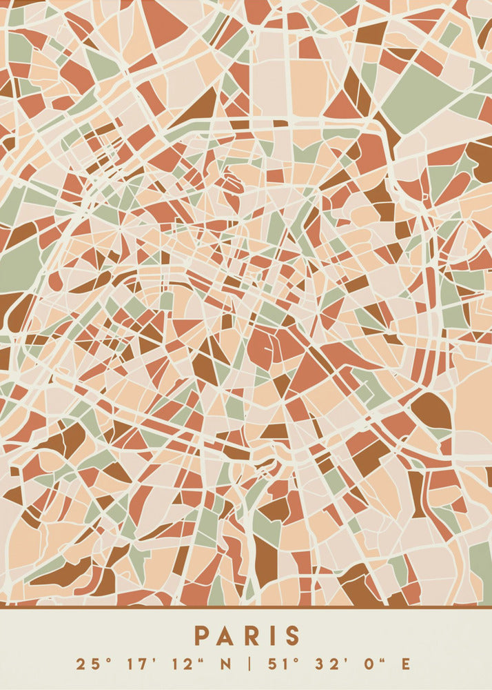 Black Maps Earth Tones 64 - Poster / Art Print