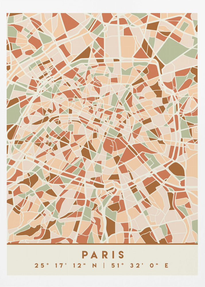 Black Maps Earth Tones 64 - Poster / Art Print