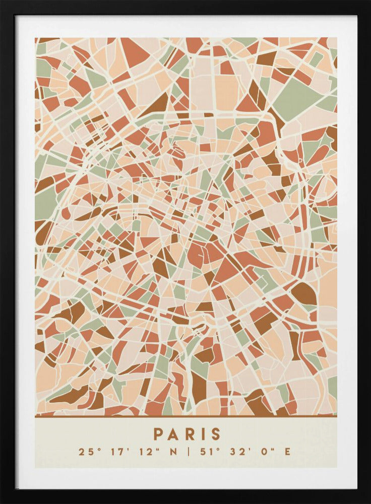 Black Maps Earth Tones 64 - Poster / Art Print