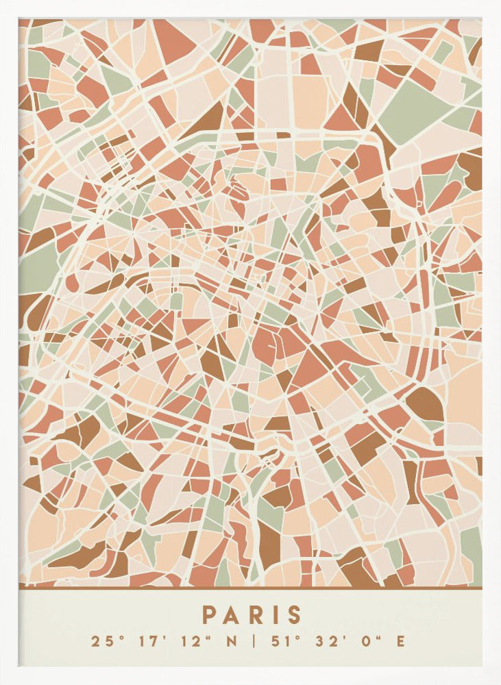 Black Maps Earth Tones 64 - Poster / Art Print