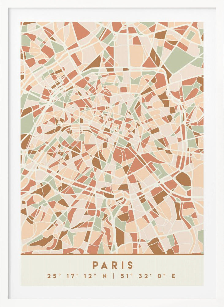 Black Maps Earth Tones 64 - Poster / Art Print