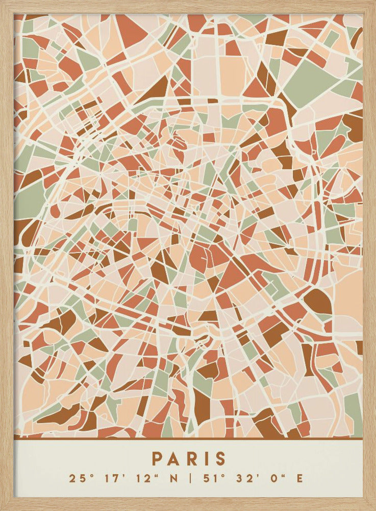 Black Maps Earth Tones 64 - Poster / Art Print