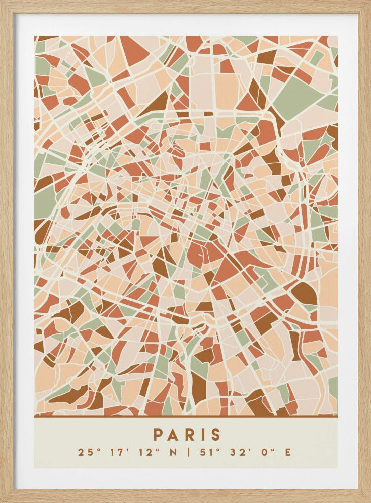 Black Maps Earth Tones 64 - Poster / Art Print
