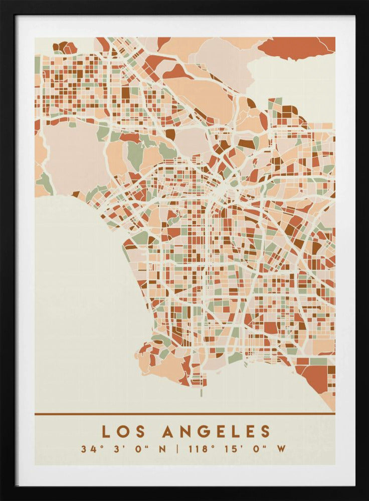 Black Maps Earth Tones 42 - Poster / Art Print