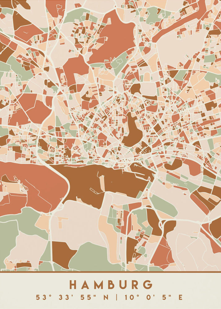 Black Maps Earth Tones 31 - Poster / Art Print
