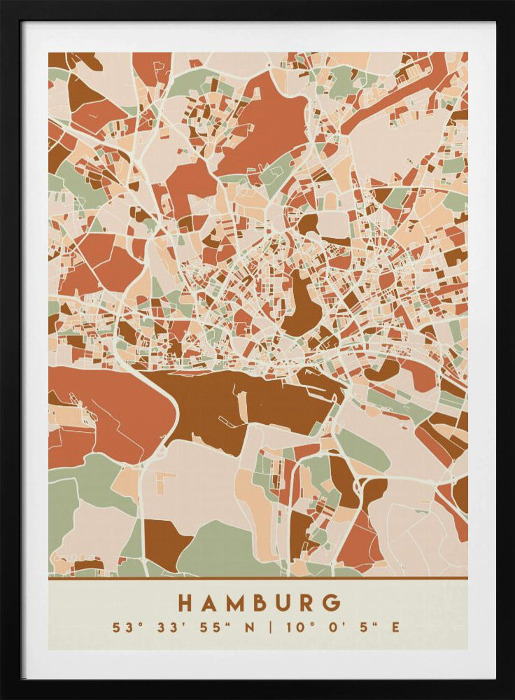 Black Maps Earth Tones 31 - Poster / Art Print