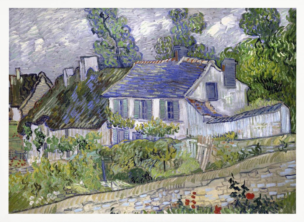 Vincent Van Gogh's Houses At Auvers (1890) Famous - Poster / Art Print