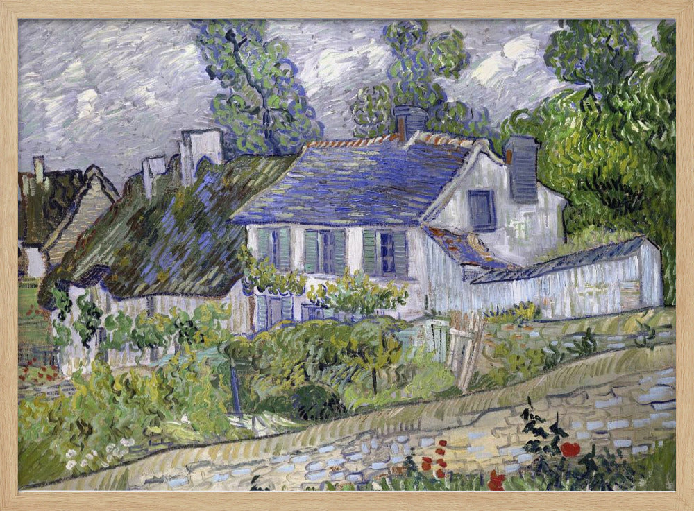 Vincent Van Gogh's Houses At Auvers (1890) Famous - Poster / Art Print