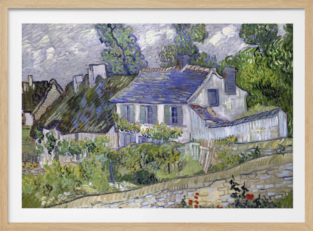 Vincent Van Gogh's Houses At Auvers (1890) Famous - Poster / Art Print