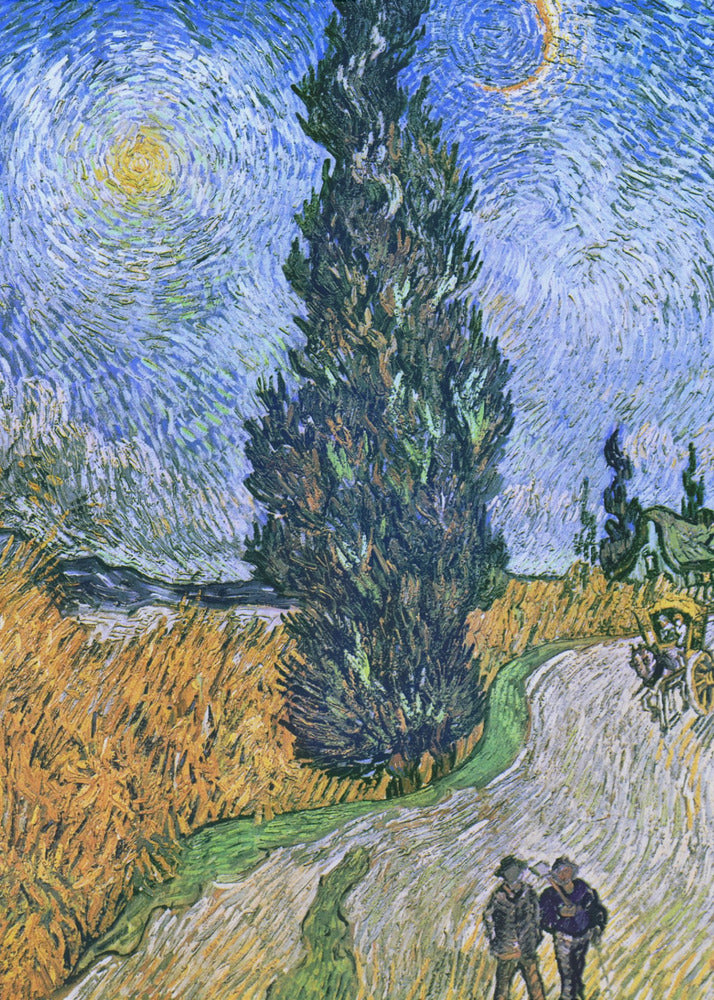 Vincent Van Gogh's Road With Cypress and Star 1890 - Poster / Art Print