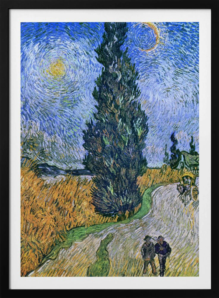 Vincent Van Gogh's Road With Cypress and Star 1890 - Poster / Art Print