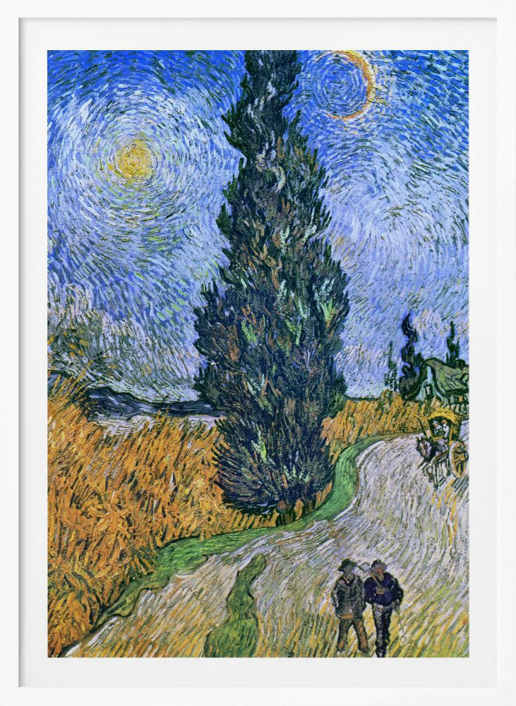 Vincent Van Gogh's Road With Cypress and Star 1890 - Poster / Art Print