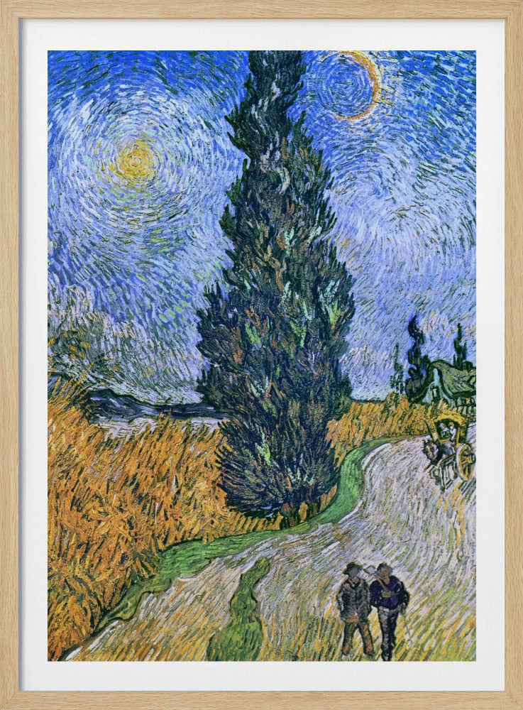 Vincent Van Gogh's Road With Cypress and Star 1890 - Poster / Art Print