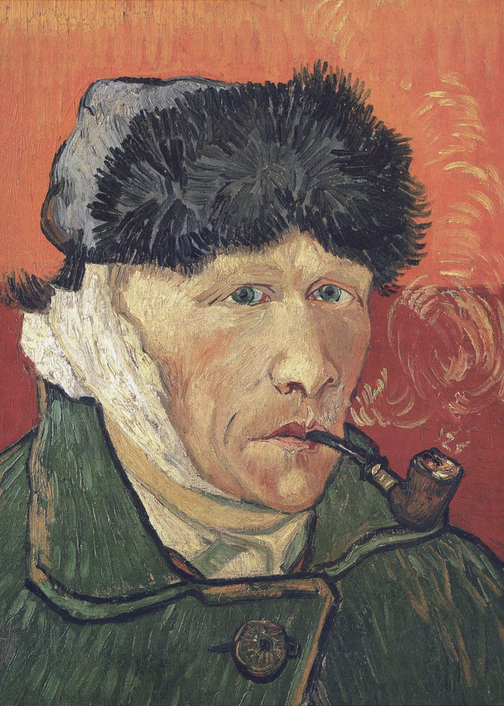Vincent Van Gogh's Self Portrait With Bandaged Ear and Pipe (1889) - Poster / Art Print