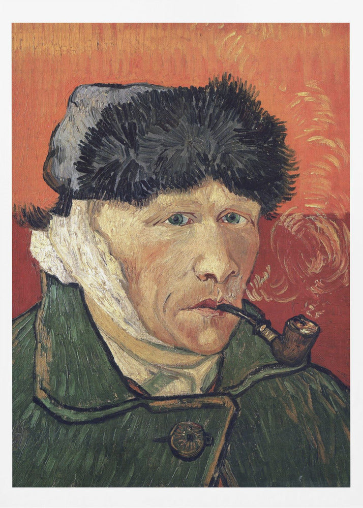 Vincent Van Gogh's Self Portrait With Bandaged Ear and Pipe (1889) - Poster / Art Print