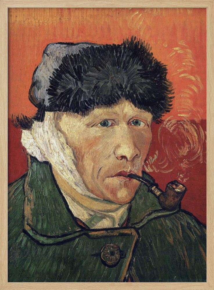 Vincent Van Gogh's Self Portrait With Bandaged Ear and Pipe (1889) - Poster / Art Print