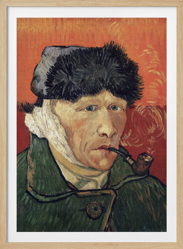 Vincent Van Gogh's Self Portrait With Bandaged Ear and Pipe (1889) - Poster / Art Print