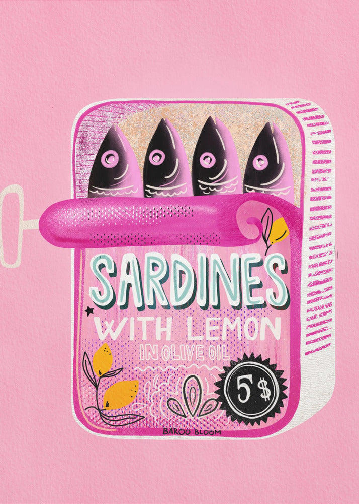 Sardines Tin Can Pink - Poster / Art Print