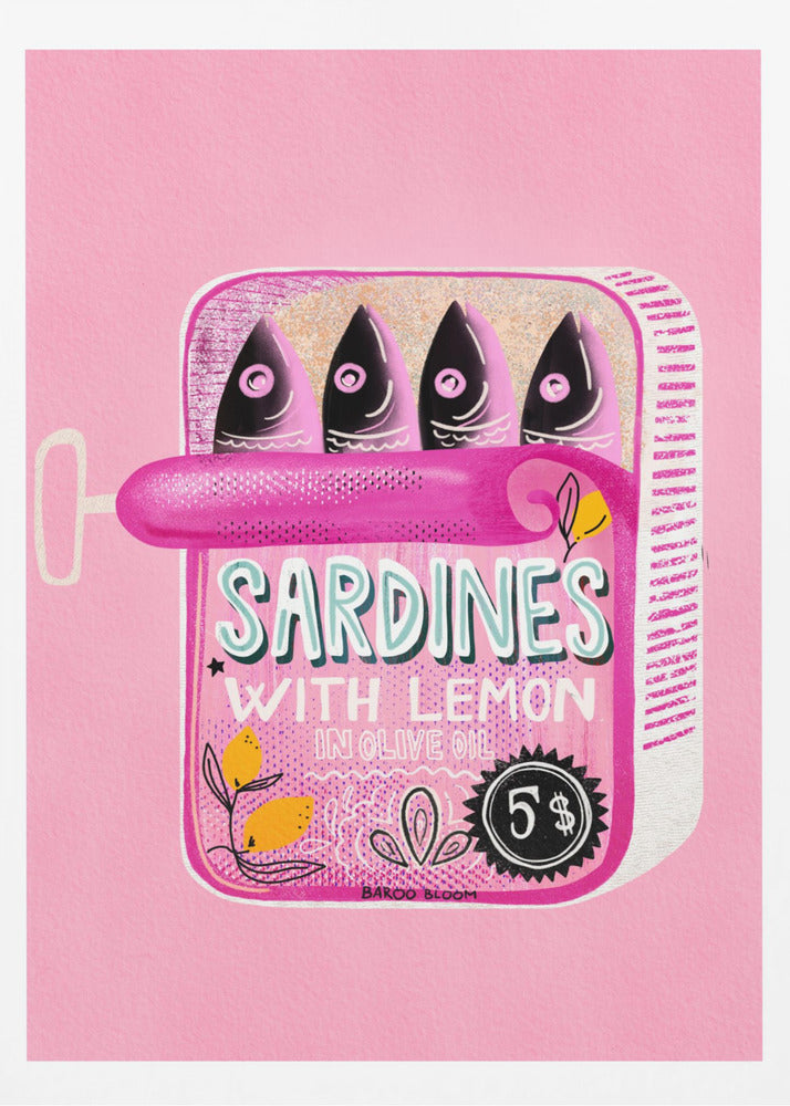 Sardines Tin Can Pink - Poster / Art Print