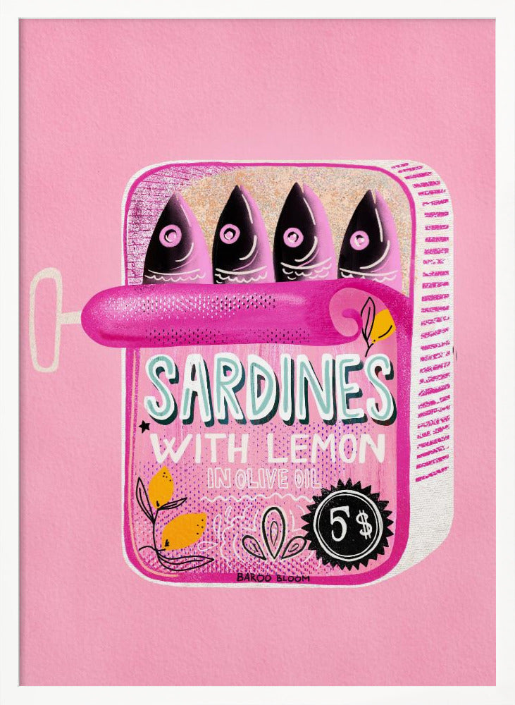 Sardines Tin Can Pink - Poster / Art Print