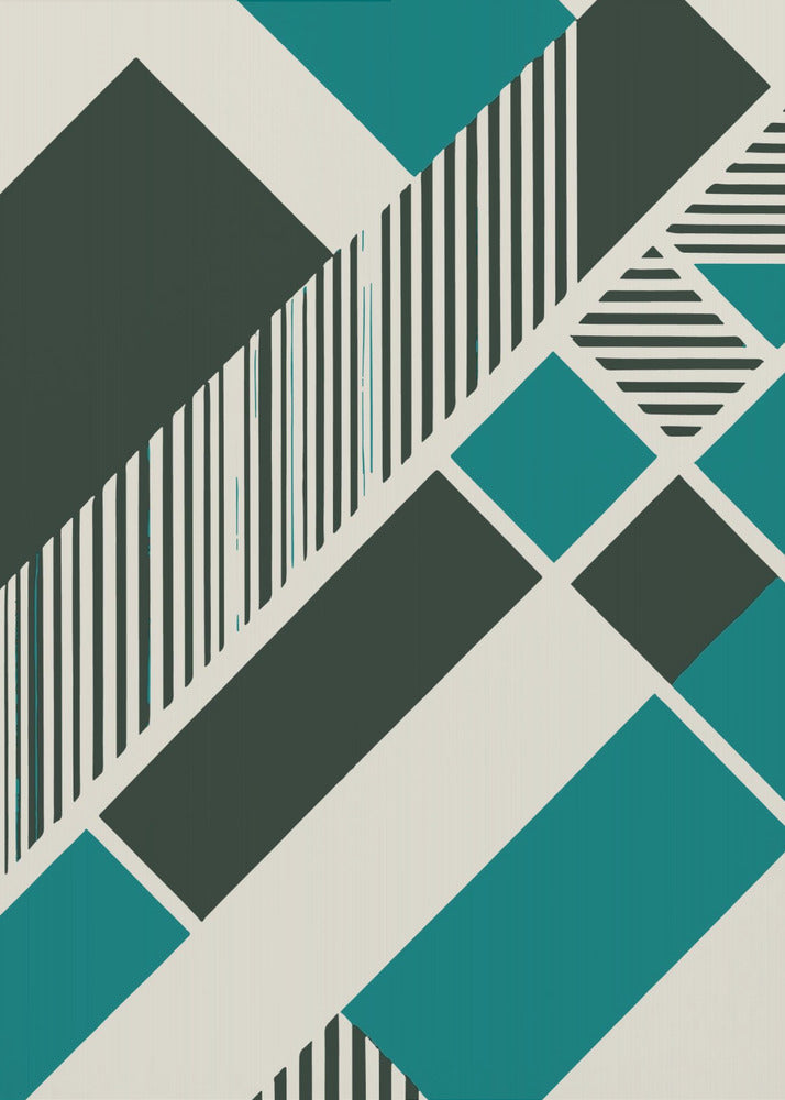 Geometric Teal - Poster / Art Print