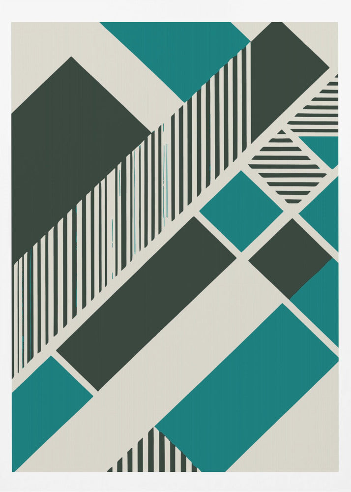 Geometric Teal - Poster / Art Print