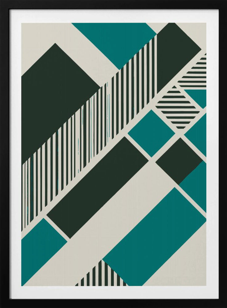 Geometric Teal - Poster / Art Print