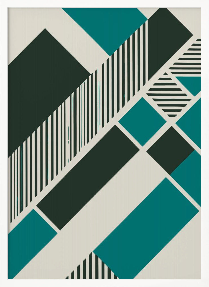 Geometric Teal - Poster / Art Print