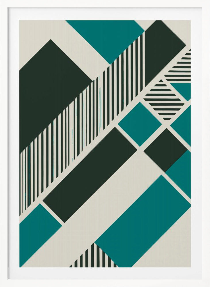 Geometric Teal - Poster / Art Print