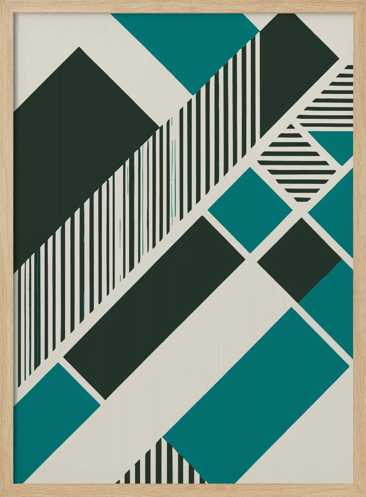 Geometric Teal - Poster / Art Print